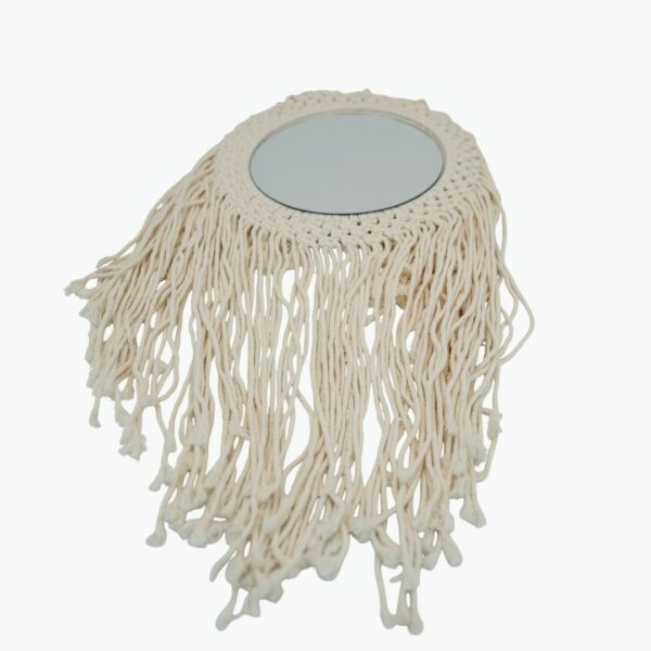 Acrylic Decorative Mirror with Macrame Frame