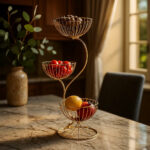 Three-Tier Gold Metal Fruit Stand