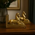حامل كتب على شكل حصان ذهبي – طقم