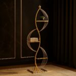 حامل أرضي مع رفوف زجاجية