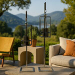 طقم حاملين شموع أرضيين مربعين (2 قطعة)