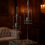 طقم حاملين شموع أرضيين مربعين (2 قطعة)