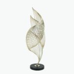 Marble Base Shell Statue with Metallic Accents