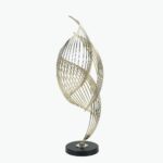 Marble Base Shell Statue with Metallic Accents