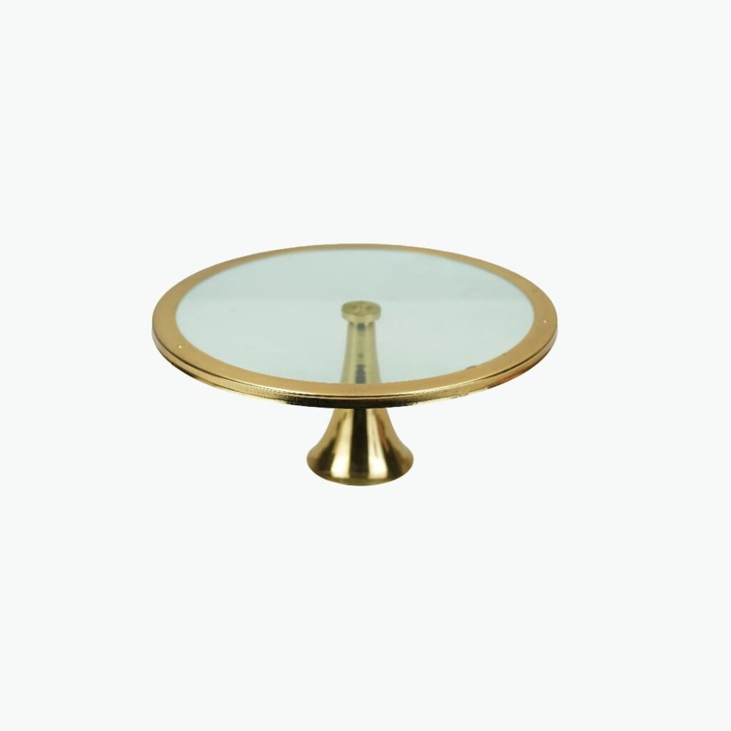 Round Cake Stand with Base and Clear Glass Cover