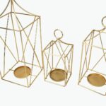 Gold Cage Lantern Candle Holder