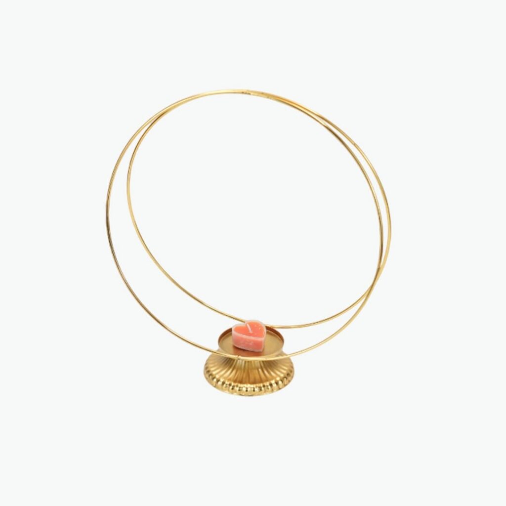 Round Gold Candle Holder Stand