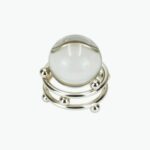 Set of 2 Elevated Crystal Balls on Steel Stands