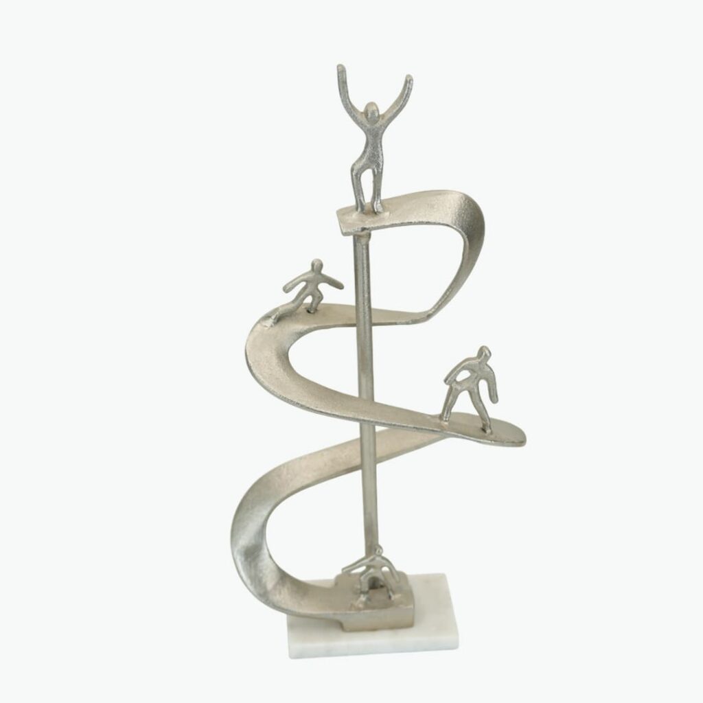 Inspirational Bronze Spiral Sculpture