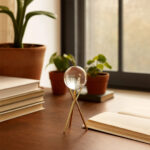 Crystal Ball with Gold Cross Stand