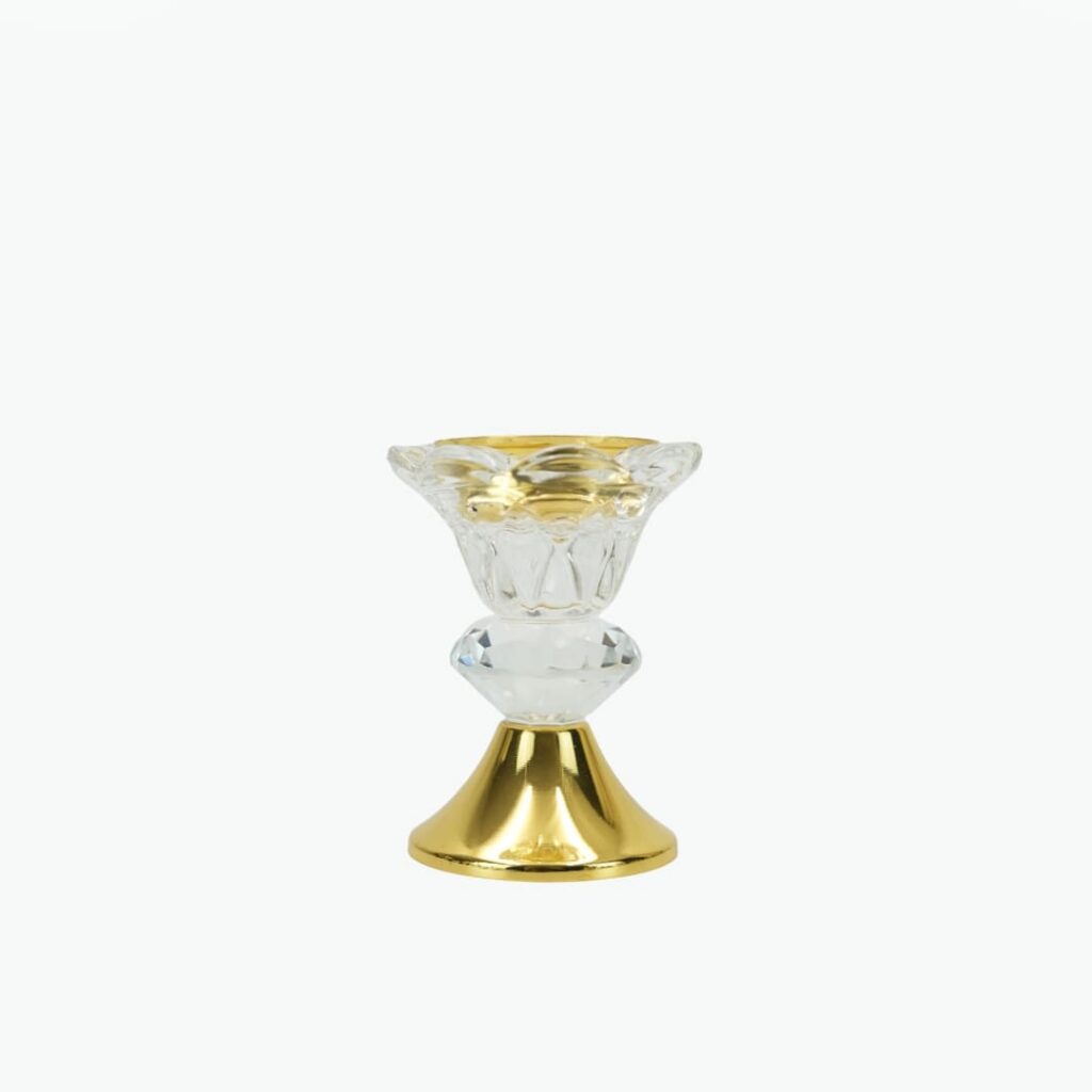 Crystal Incense Burner with Golden Metal Base