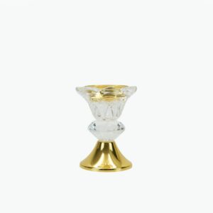 Crystal Incense Burner with Golden Metal Base