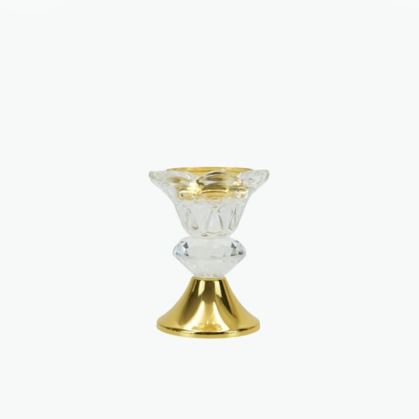 Crystal Incense Burner with Golden Metal Base