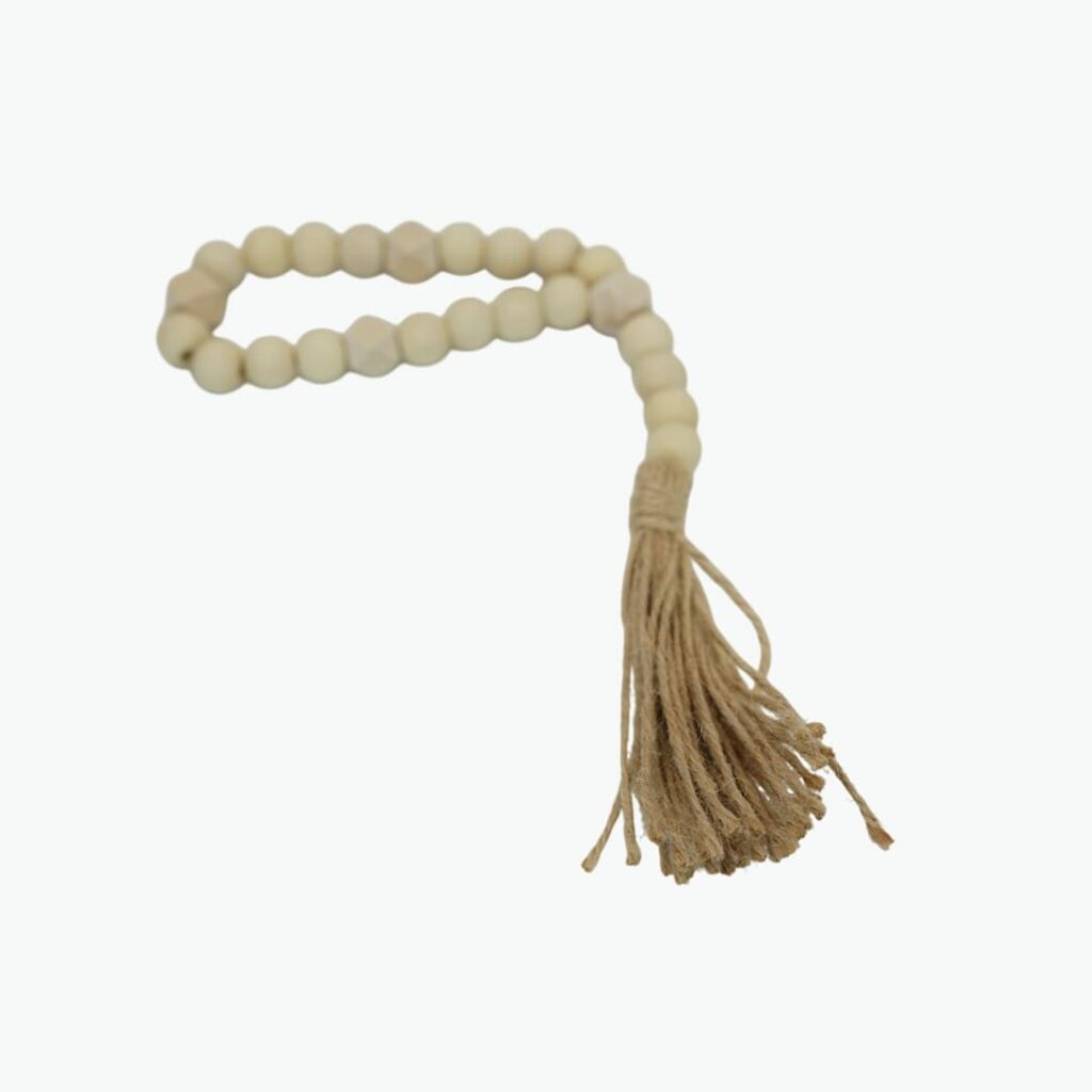 Wooden Bead Garland with Tassels