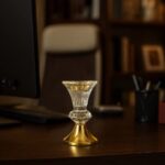 Crystal Glass Incense Burner with Golden Top