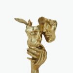 Golden Mask Couple Statue – Symbol of Love