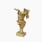 Golden Mask Couple Statue – Symbol of Love