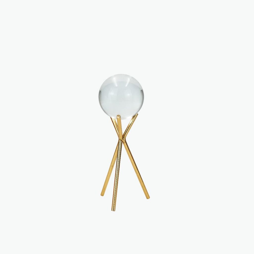 Crystal Ball with Gold Cross Stand