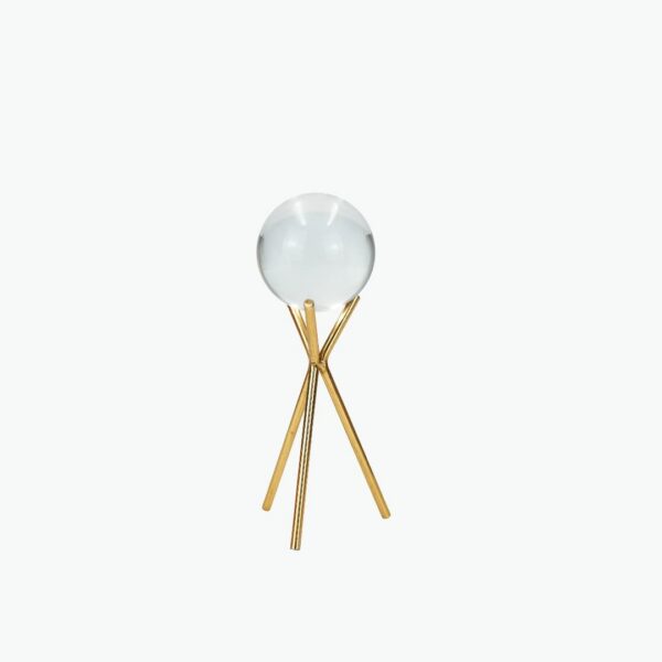 Crystal Ball with Gold Cross Stand