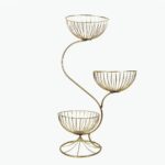 Three-Tier Gold Metal Fruit Stand