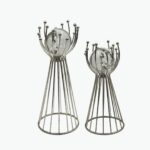 Metal Stand with Clear Crystal Decorative Ball