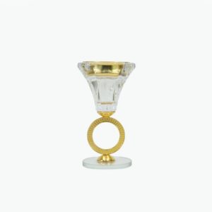 Crystal Incense Burner with Golden Crystal Ring