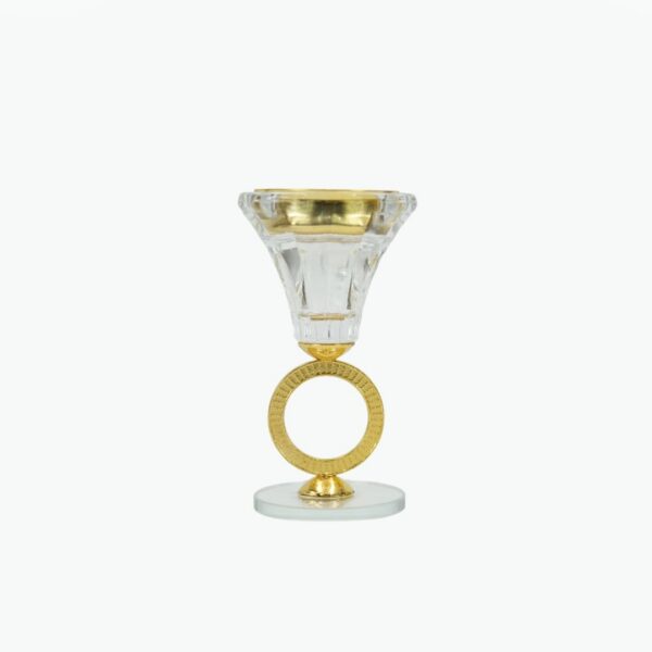 Crystal Incense Burner with Golden Crystal Ring