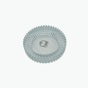Round Glass Ashtray, Clear Crystal Design