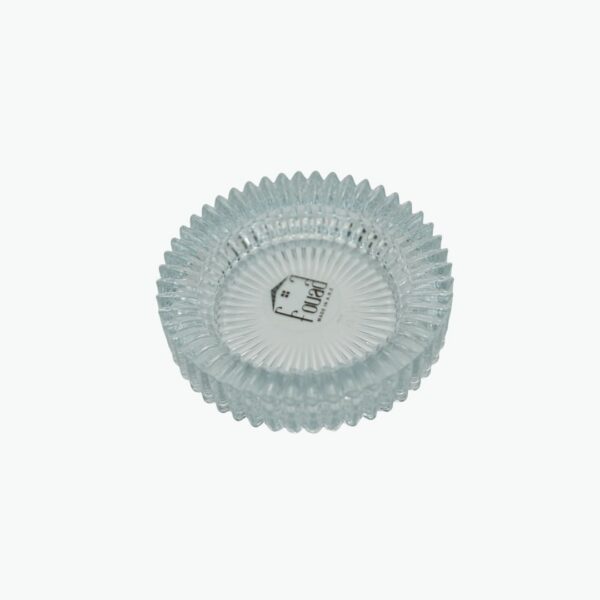 Round Glass Ashtray, Clear Crystal Design