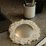 Acrylic Decorative Mirror with Macrame Frame