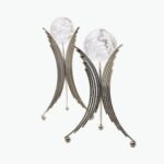 Crystal Ball paired wita luxurious golden metal stands