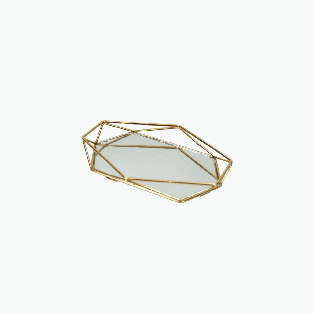 Set of Two Hexagonal Glass Serving Trays