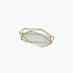 Set of Two Hexagonal Glass Serving Trays