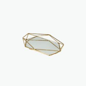 Set of Two Hexagonal Glass Serving Trays