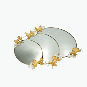 Butterfly Handle Mirrored Serving Trays