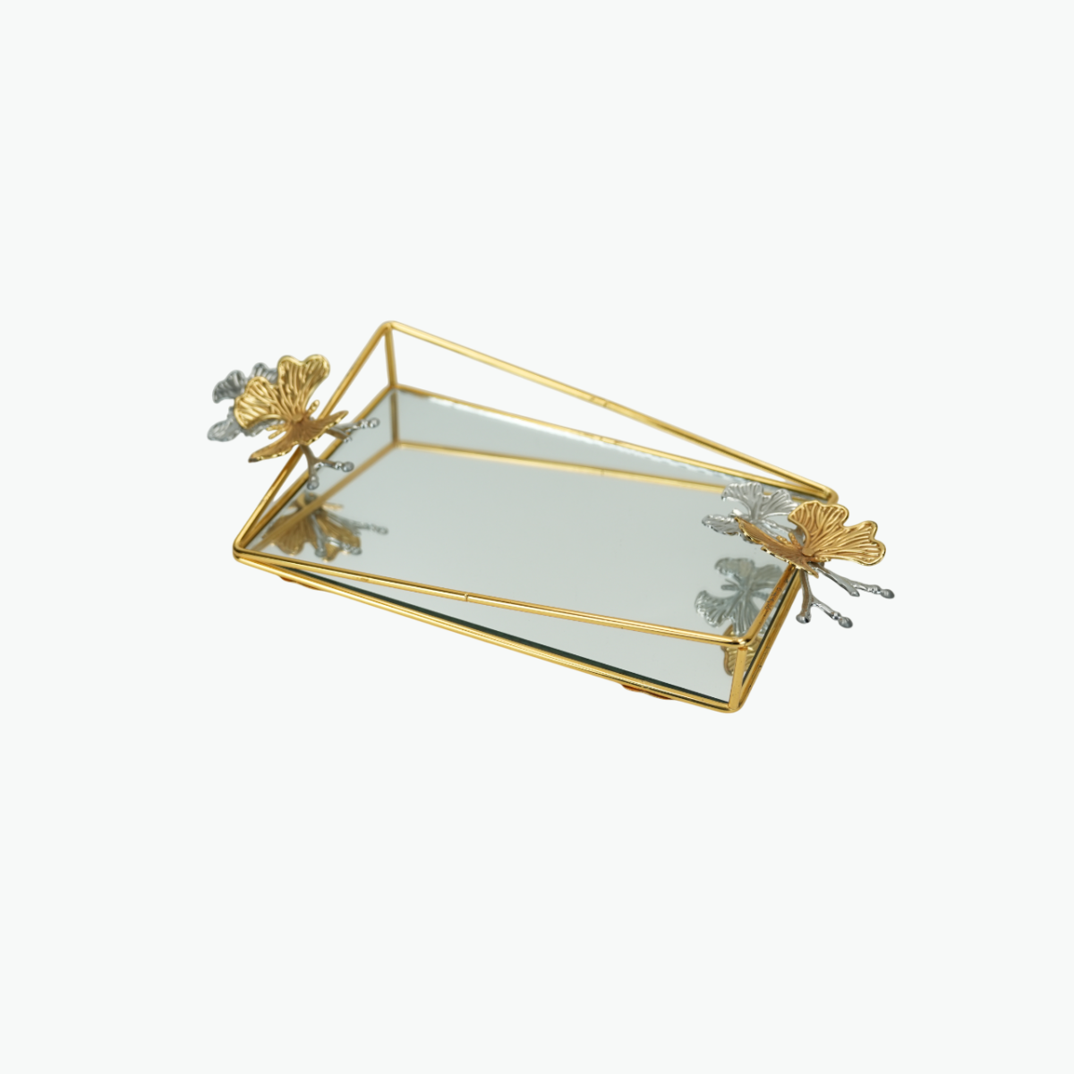 Set of 2 Butterfly Handle Serving Trays