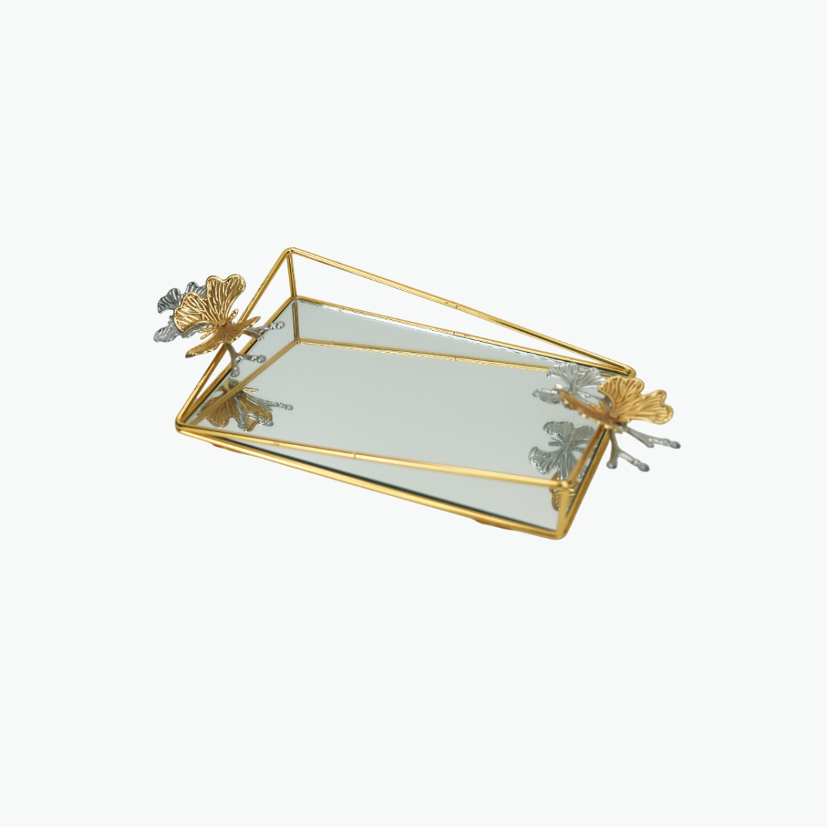 Set of 2 Butterfly Handle Serving Trays