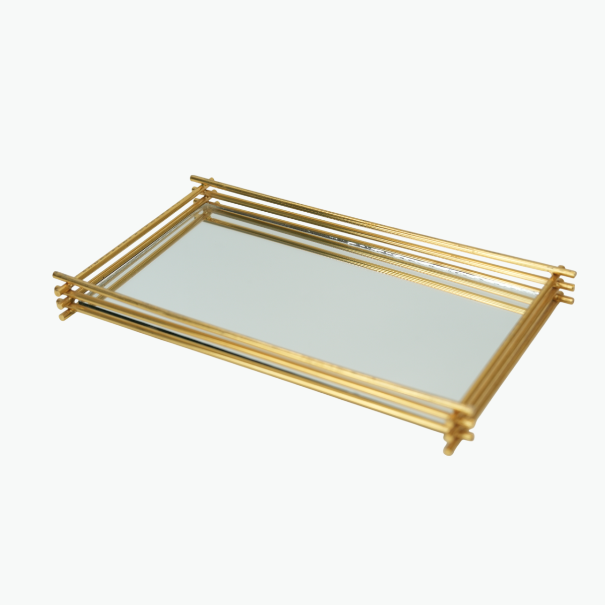 Decorative Metal Tray with Mirror
