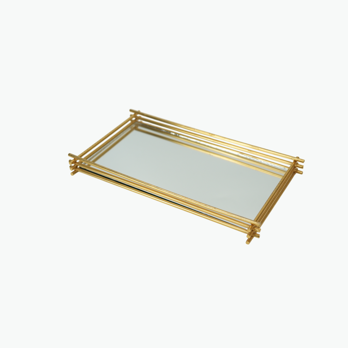 Decorative Metal Tray with Mirror