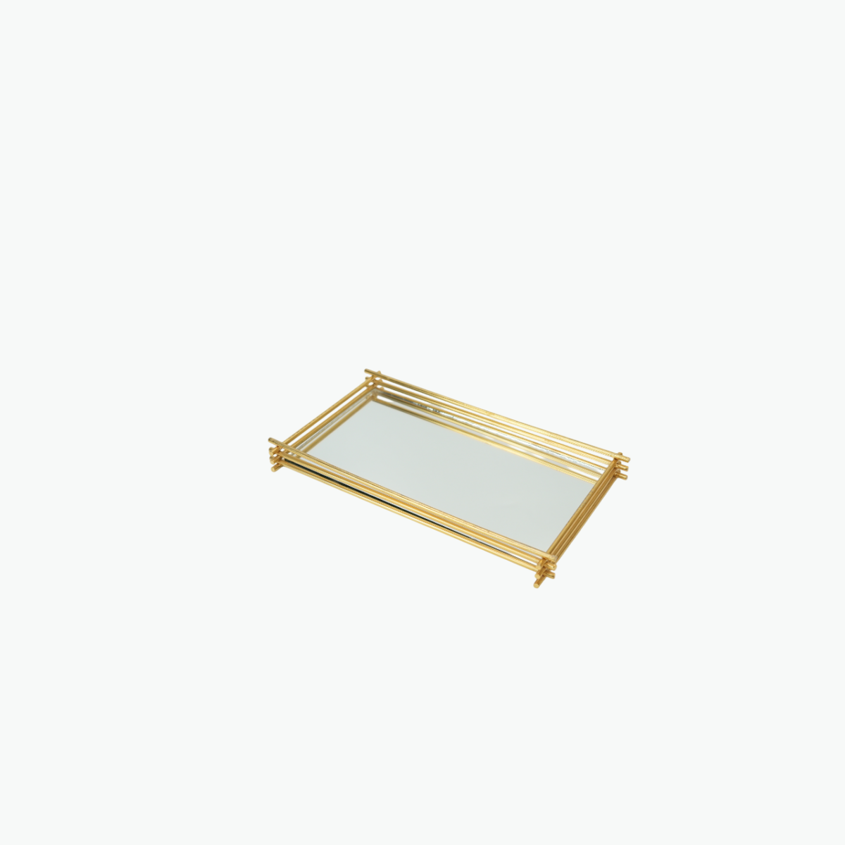 Decorative Metal Tray with Mirror