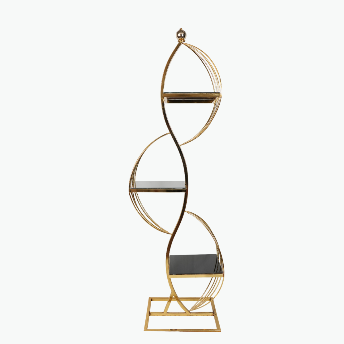 Luxury 3-Tier Spiral S-Curve Display Shelf Stand