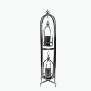 Decorative Metal Floor Candle Holder with Lantern Design
