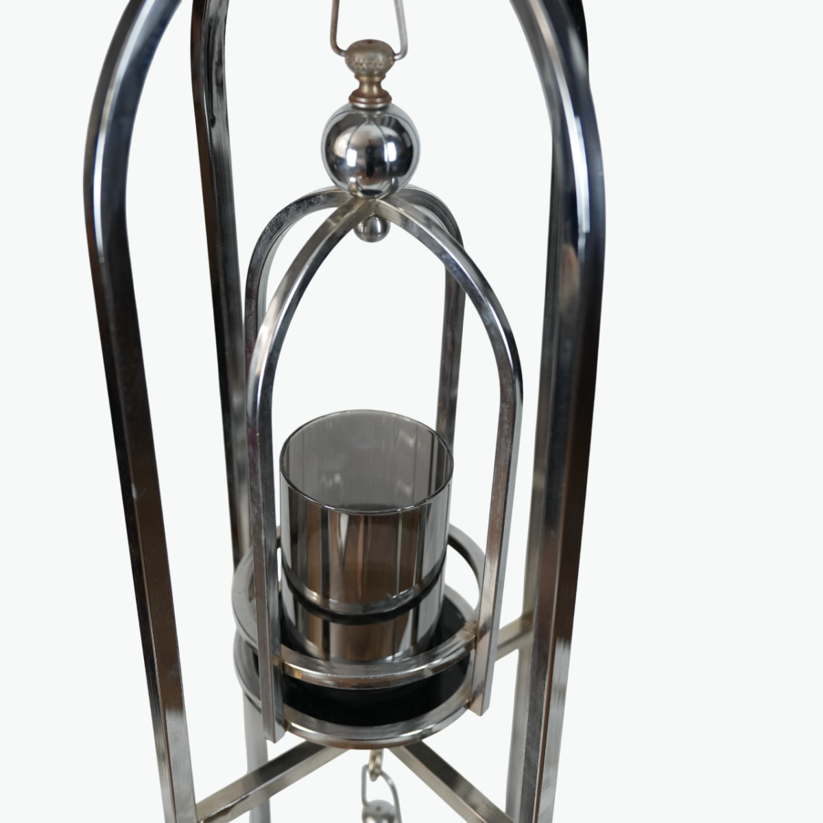 Decorative Metal Floor Candle Holder with Lantern Design