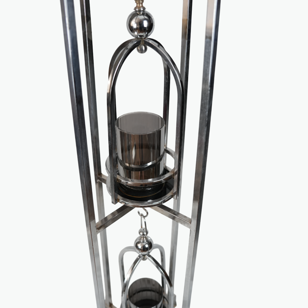 Decorative Metal Floor Candle Holder with Lantern Design