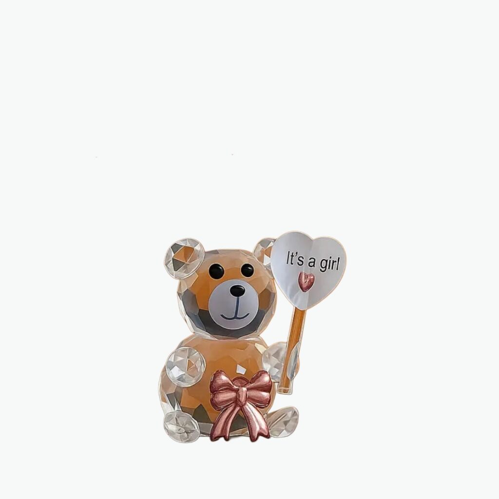 Small Transparent Crystal Teddy Bear
