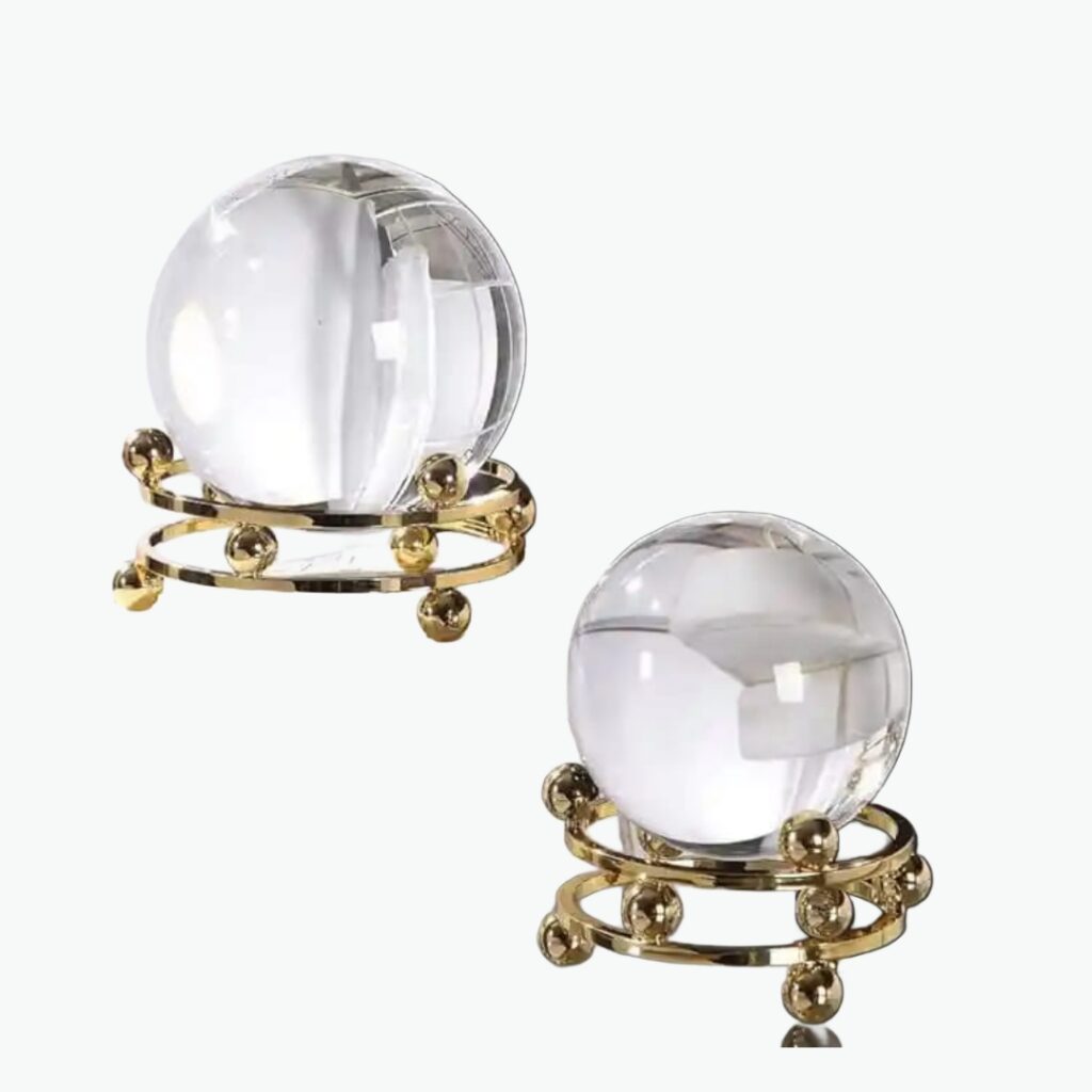 Elegant metal base crystal balls classic round design