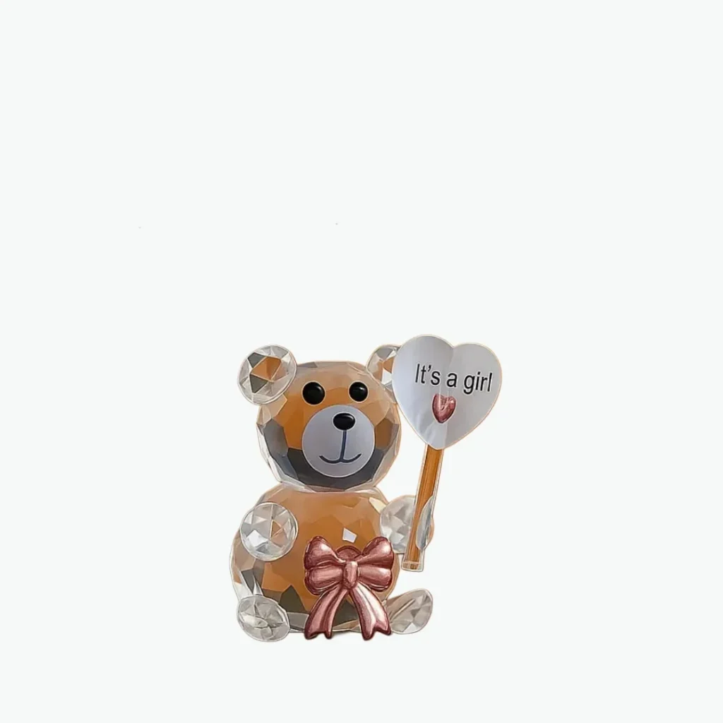 Small Transparent Crystal Teddy Bear