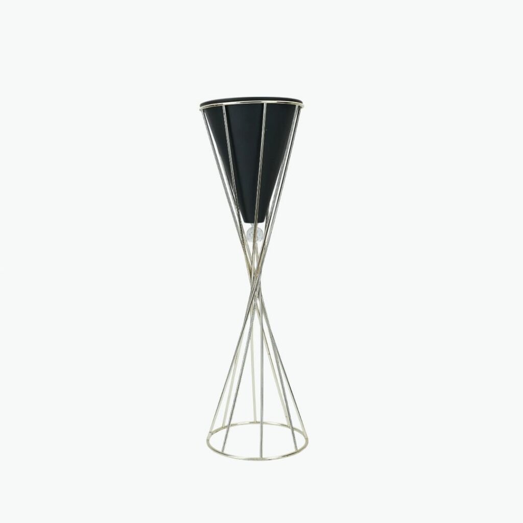 Floor Trophy-Shaped Decor with Black Glass Cone