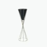 Floor Trophy-Shaped Decor with Black Glass Cone