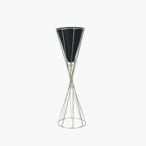 Floor Trophy-Shaped Decor with Black Glass Cone
